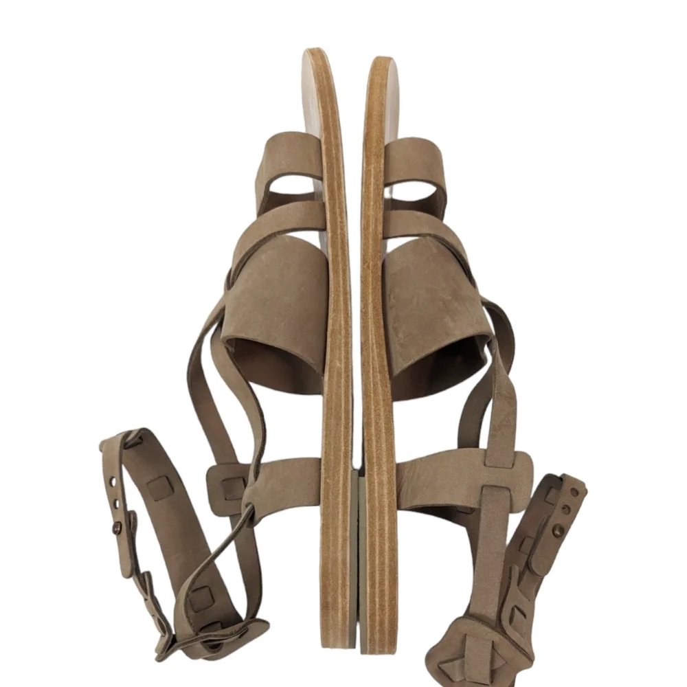 Valia Gabriel Leather Strappy Sandals Anthropologie Womens 39 Hand Made Tan - Picture 7 of 12